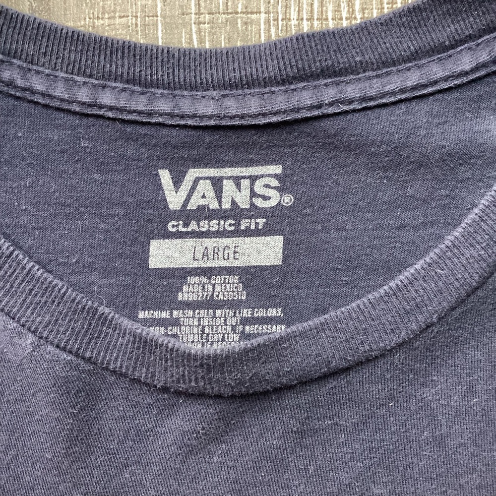 Vans Classic Fit Floral Skull Graphic T-Shirt - Navy Blue - Size Large - Picture 4 of 6